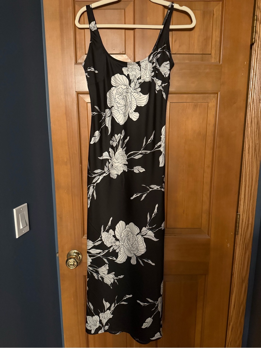 a new day Black & White Floral Maxi Slip Dress